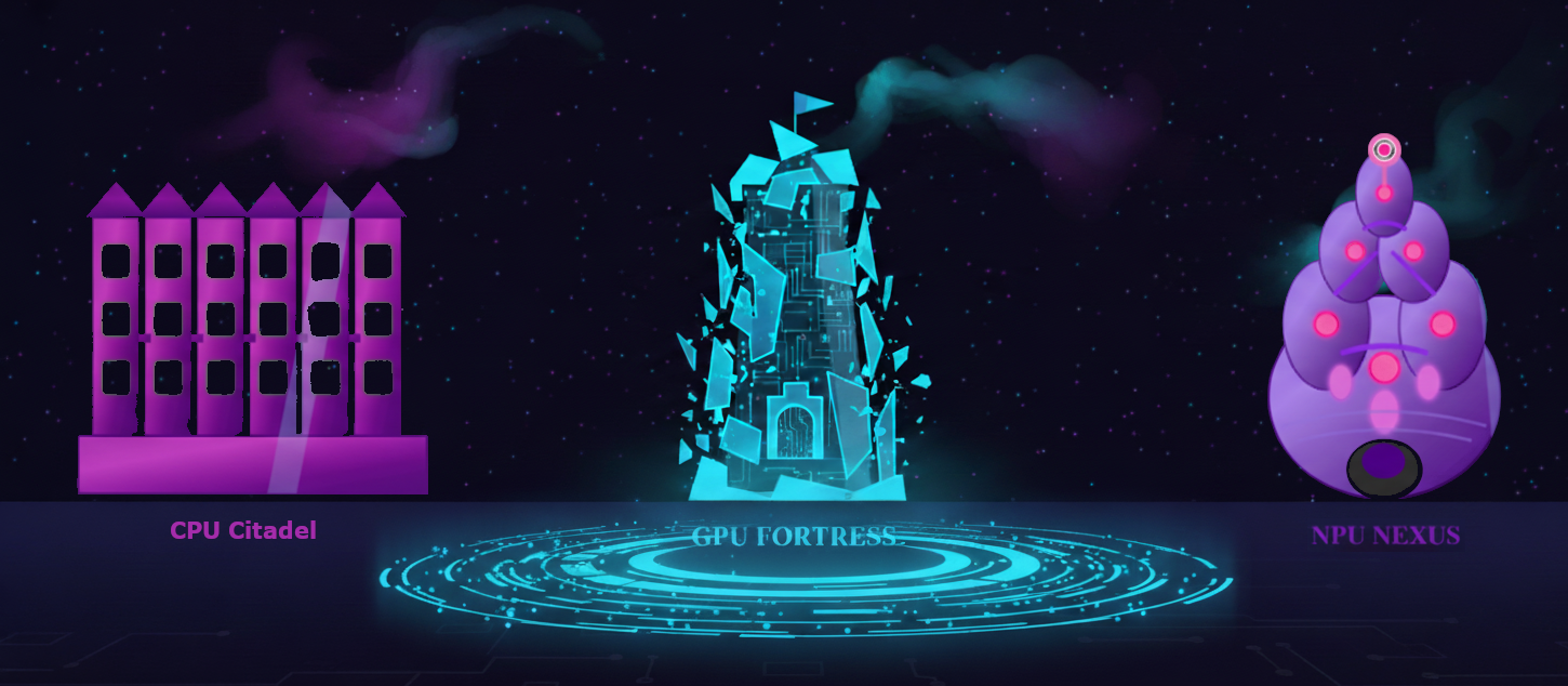 The AI Hardware Kingdoms - CPU, GPU, and NPU castles